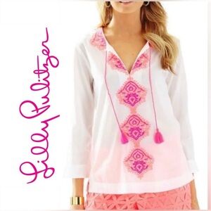 Lilly Pulitzer Women's Amelia Island Fringe Tunic Size Small